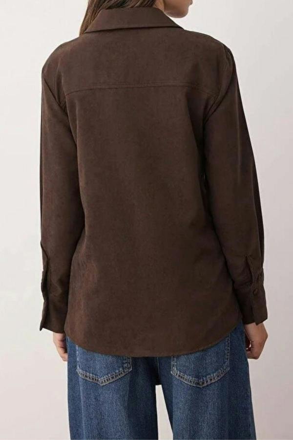 WOVCOR Regular Fit Suede Shirt