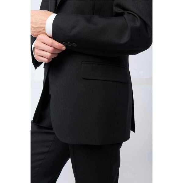 Alexandre Silver Alexandre Regular Fit Berwick Black Wool Masonic Herringbone Jacket