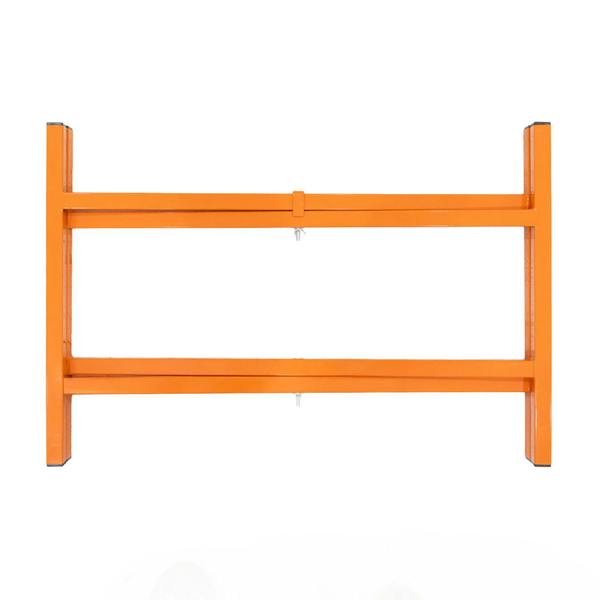 Bright orange mortar board stand, 500mm high, featuring a sturdy metal frame with a smooth finish, ideal for construction use