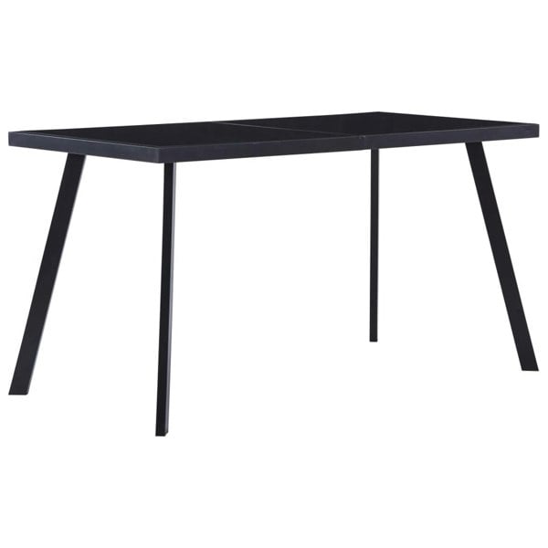 Berkfield Dining Table Black 140x70x75 cm Tempered Glass