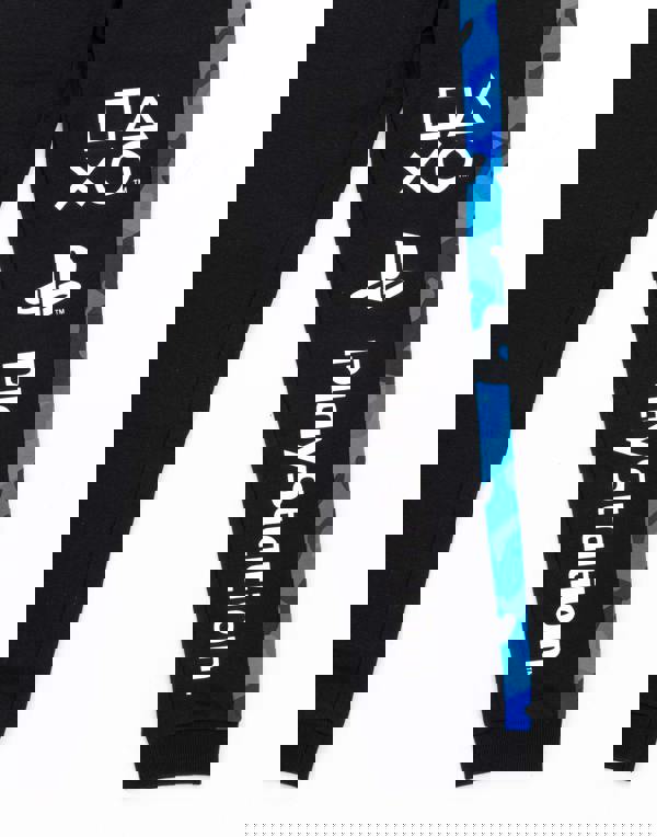 PlayStation Boys Black Blue Camo Logo Print Lounge Pants [dis]