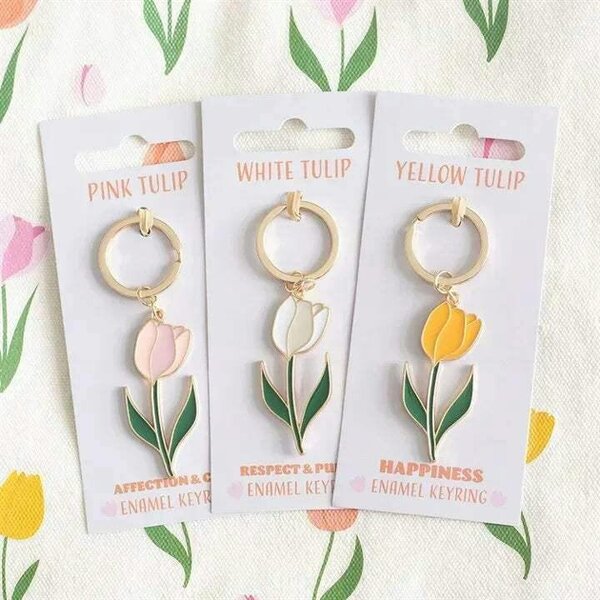 Bobobiy Pink Tulip Keyring