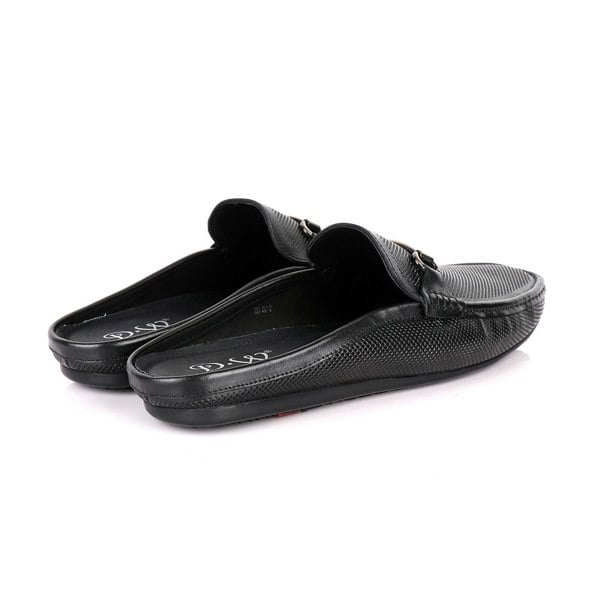 David WeJ Alfred Soft Leather Slip On Loafers with Buckle - Black
