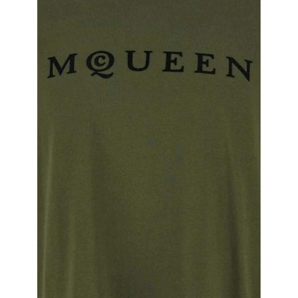 Alexander Mcqueen Flocked Logo T-Shirt   in  Green