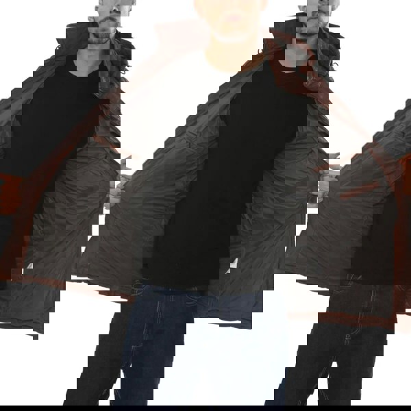 Leather Company Men's Leather Puffer Jacket Hooded Quilted Winter Coat