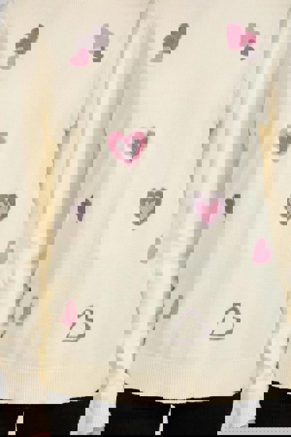 Mudflower Flocked Heart Knit Jumper