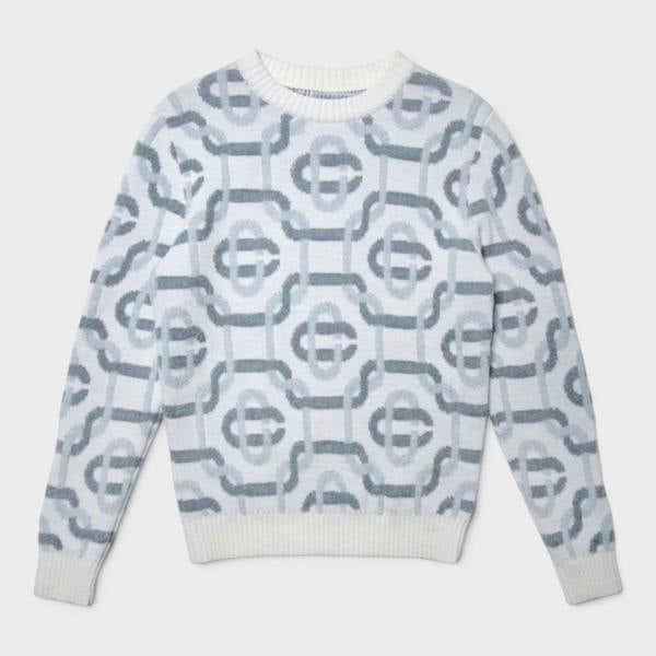 Casablanca Jacquard Monogram Logo Jumper Grey