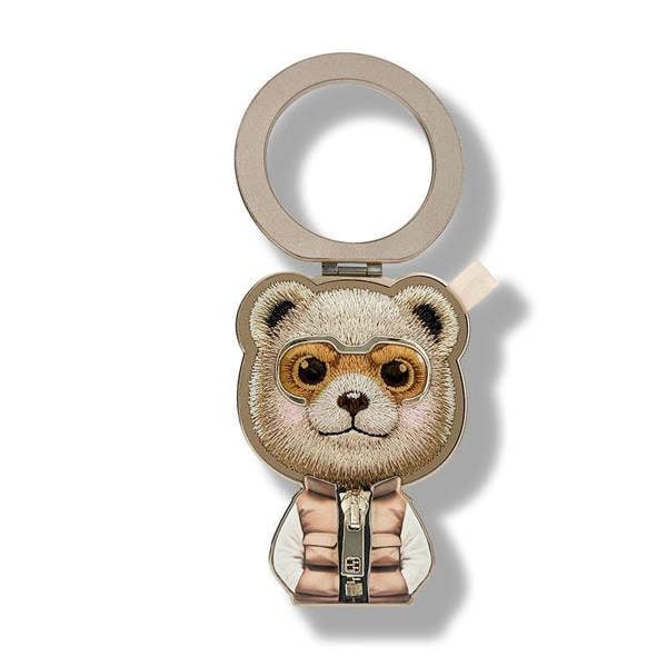 Nimmy Friends Nimmy Cool & Cute 2.0 Brown Bear Embroidery Magnetic Stand with MagSafe Brown - N-KM-BSZJ-11-B