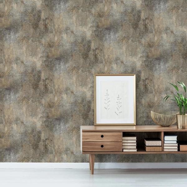 Grandeco Paul Moneypenny Neutral Castello Plaster Patina Wallpaper for Grandeco