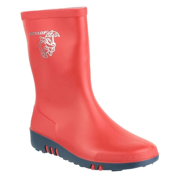 Dunlop Childrens Unisex Mini Elephant Wellington Boots - Red/Blue