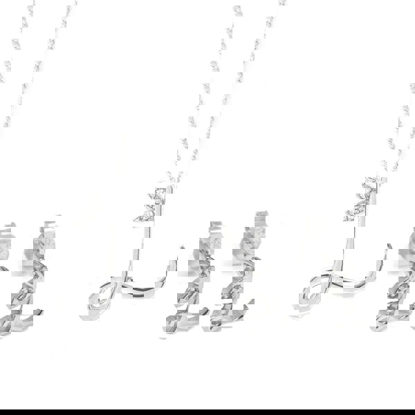 Say It With Winged Initial Earring Gift Set - Silver