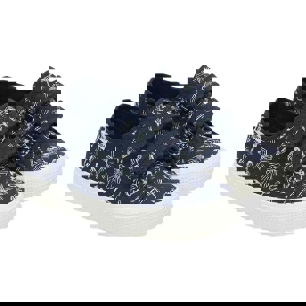 Superga Childrens/Kids 3750 Leggera Seashells Double Strap Trainers - Blue Navy/Beige Natural - 