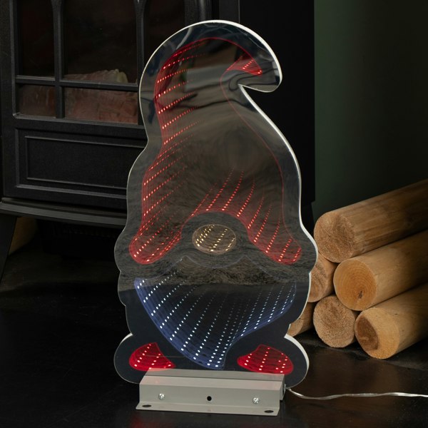 Samuel Alexander 40cm Infinity Light up Christmas Gonk Decoration with Red & White LEDs on Metal Base