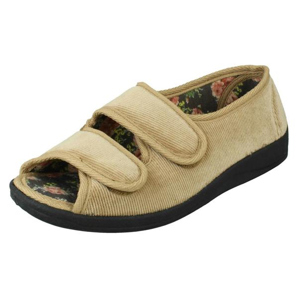 Four Seasons Ladies Four Seasons Floral Lined Slippers Mary