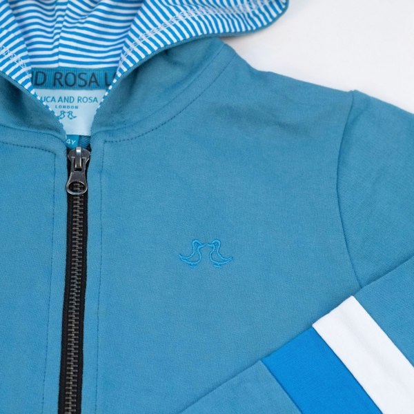 Luca and Rosa Boys Blue Jersey Lounge Hoodie