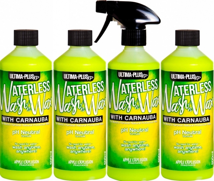 Ultima Plus XP Ultima-Plus XP pH Neutral 500ml x4 Apple Xplosion Car Cleaner Waterless Wash & Wax with Carnauba