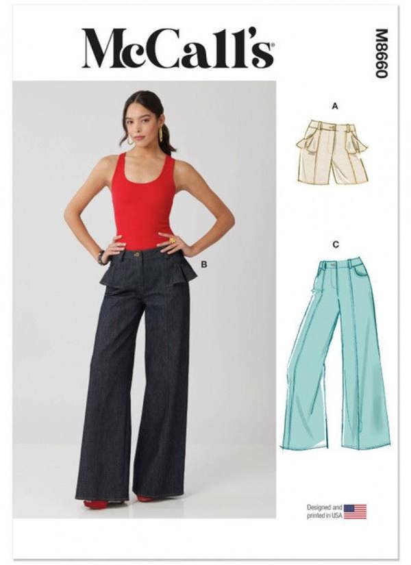 McCalls 8660 Paper Sewing Pattern – Women's Trousers & Shorts, Intermediate