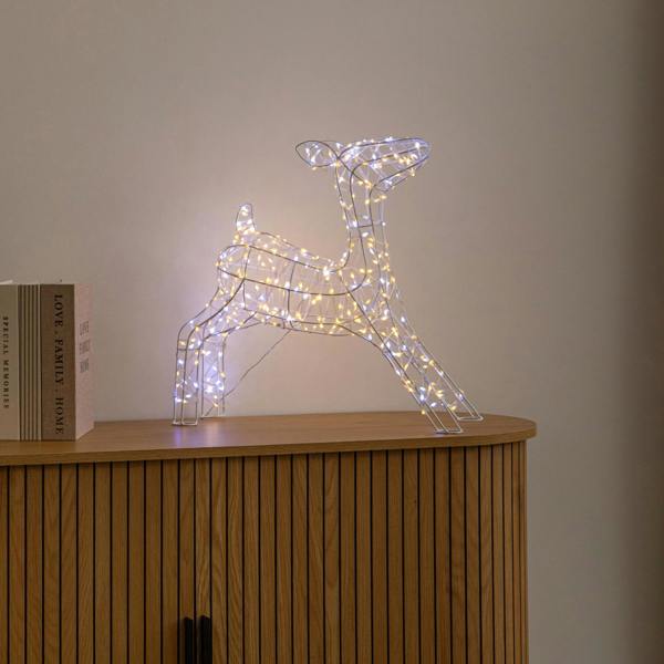 Samuel Alexander 41cm Light Up Christmas Baby Reindeer with White & Warm White Twinkling LEDs