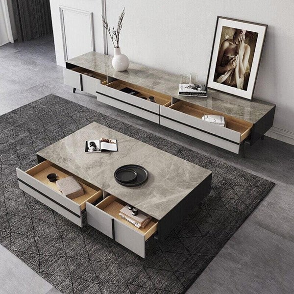 Ohyama Living Room Table Set, Coffee Table, TV Stand-Weilai Concept-Weilai Concept