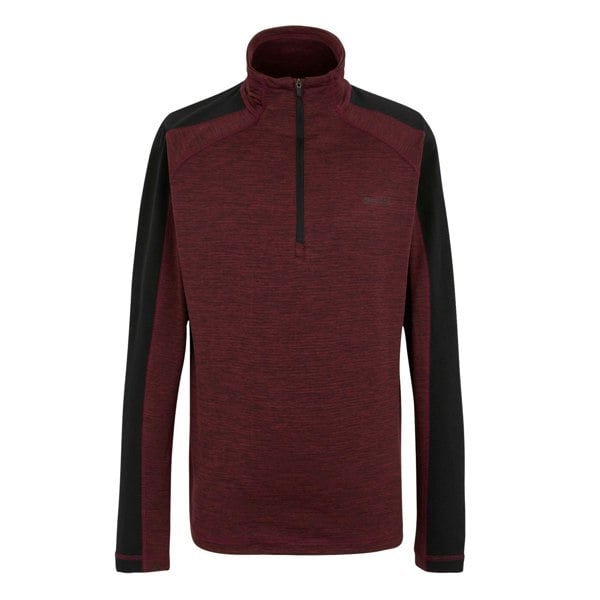 Regatta Mens Hepley Half Zip Fleece Jacket - Dark Maroon/Black