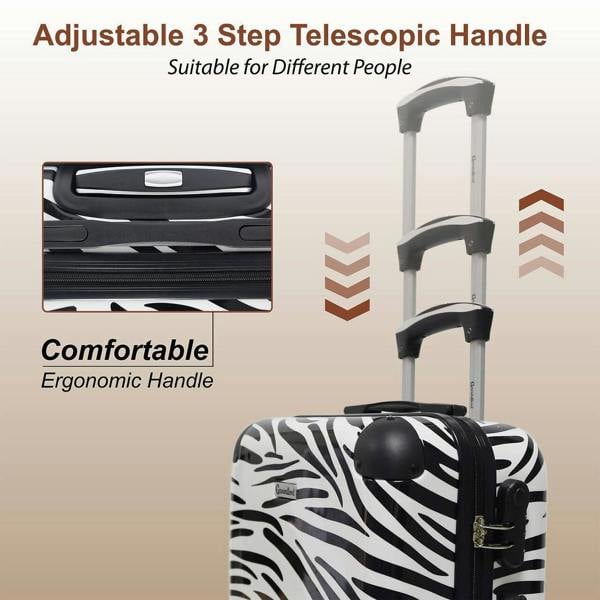 Groundlevel Animal Print 20" Hard Shell Cabin Suitcase Lightweight Spinner Carry On