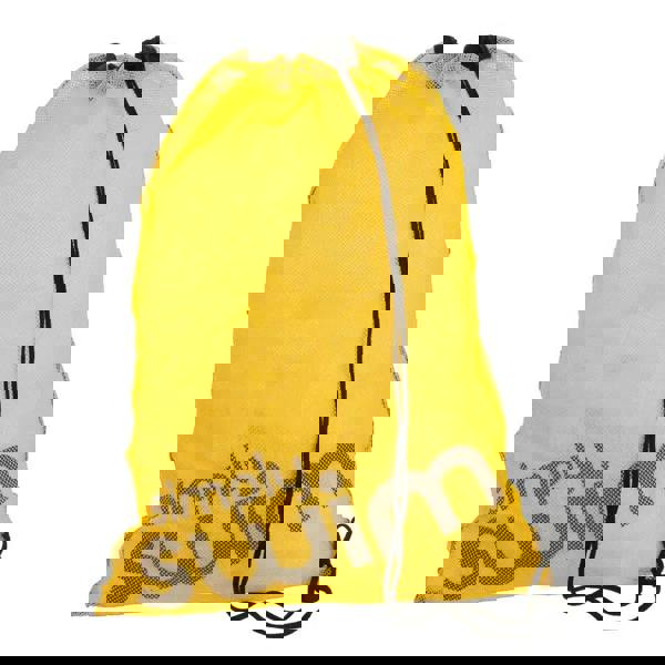 Yellow Simply Swim mesh bag with gray text