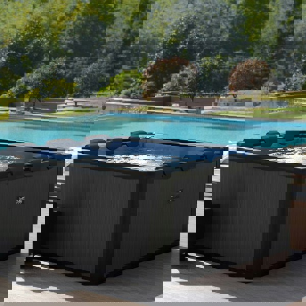Wave Adriatic | 6 Person Square Aluminium Frame Hot Tub | Black Wood | UKCE