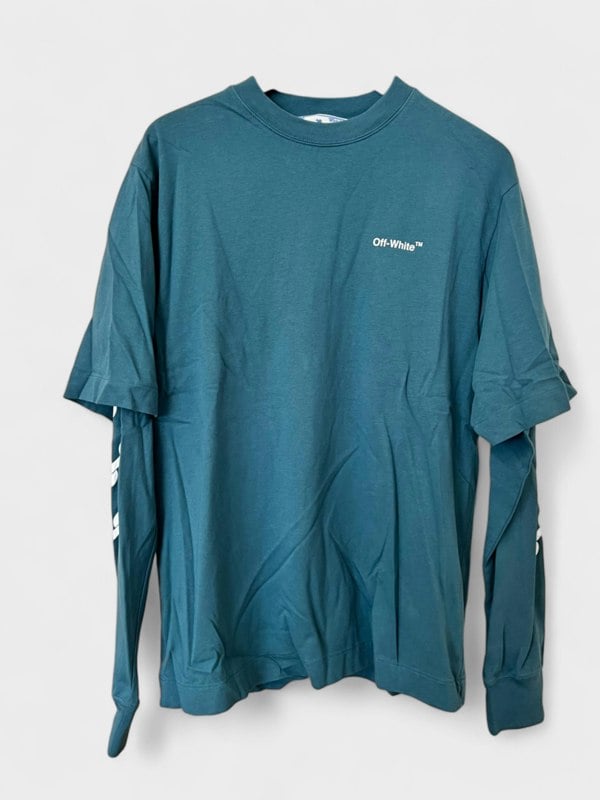 Off-White Chain Arrow Double Sleeve Green White