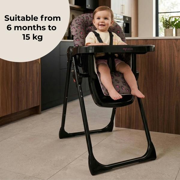 My Babiie MBHC8 Premium Highchair - Hot Pink Leopard