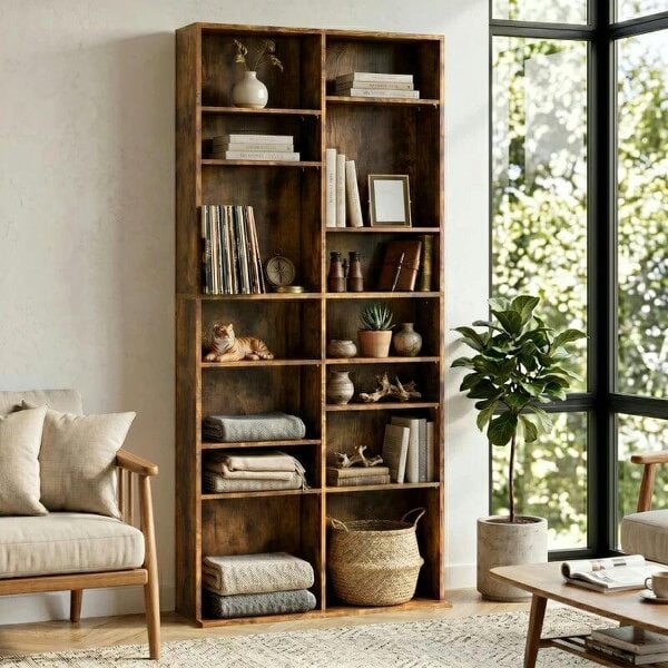 Bobobiy 640 CD Storage Tower - Rustic Brown