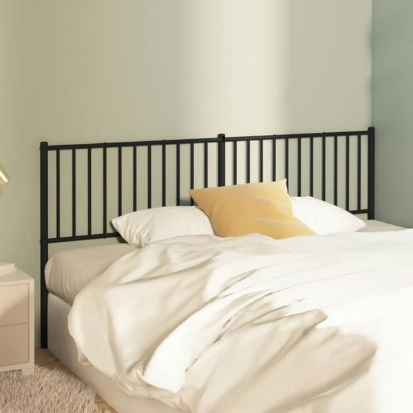 Berkfield Metal Headboard Black 180 cm