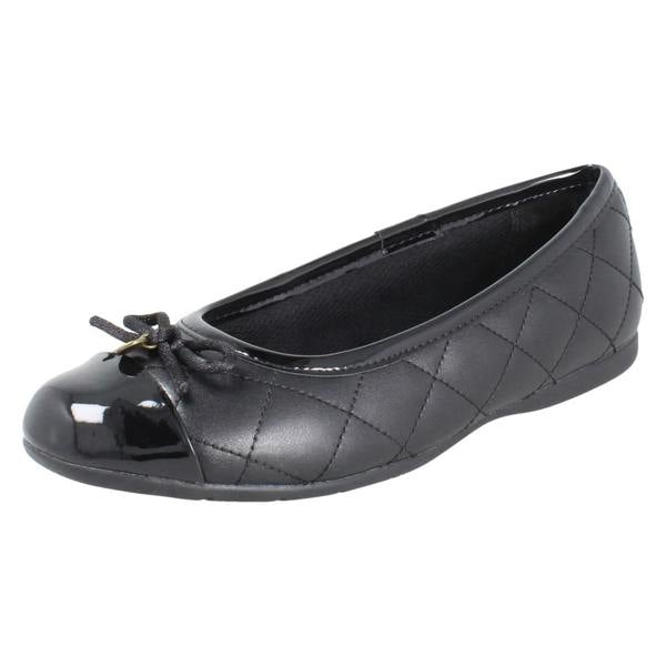 Clarks Girls Clarks Quilted Slip On Ballerina School Shoes Dance Cap