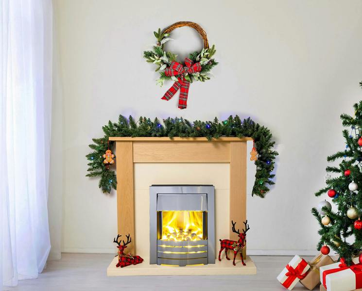 2m Green Pre-Lit Imperial Pine Christmas Garland with 50 Multicolour LEDs, PVC, 1 Pack image 8