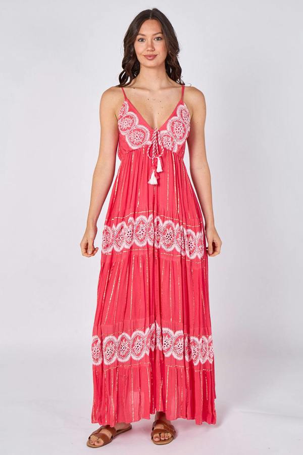 Lace Detail Boho Maxi Dress