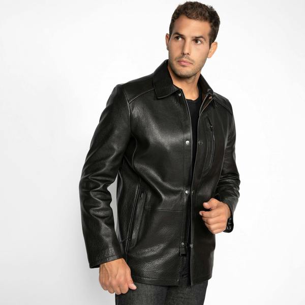 The Commander Leather Field Jacket - Premium Men's Patterned Shirt by Claudio Lugli | Bold Design, Tailored Fit, Best Printed Shirts