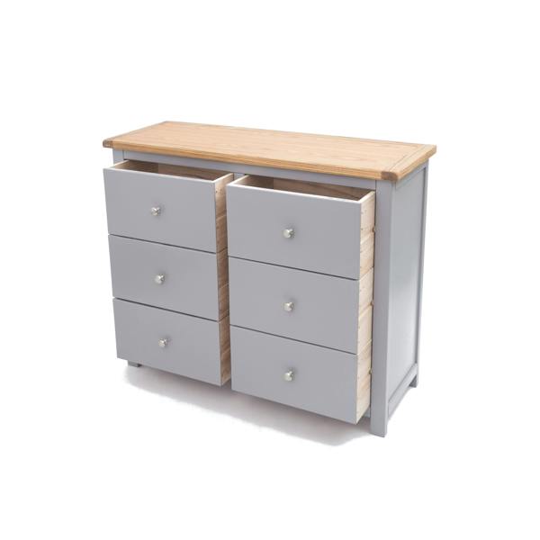 Cabinet Bits Mirano 6 Drawer Chest of Drawers Chrome Knob