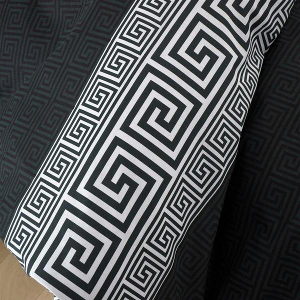 Artemis Greek Key Black Duvet Cover Set