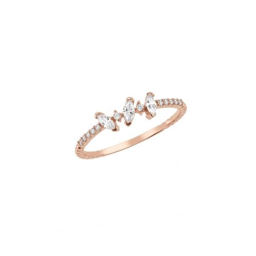 Spero London Tripple Marquise Trio Sterling Silver Pavé Ring