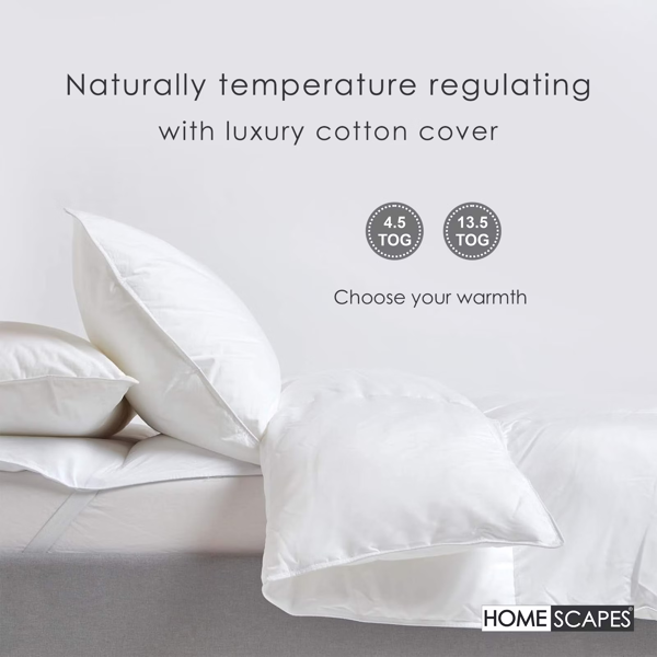 HOMESCAPES Mulberry Silk 13.5 Tog Duvet