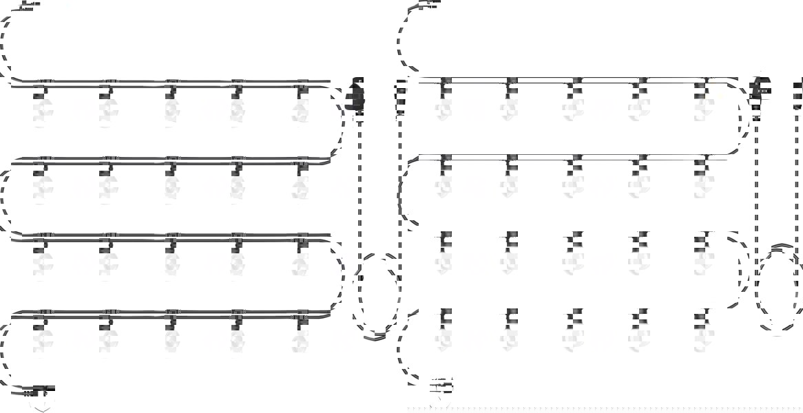 Eagle Connect Festoon Black Rubber IP65 10m/20x2w Cool White Clear lamps