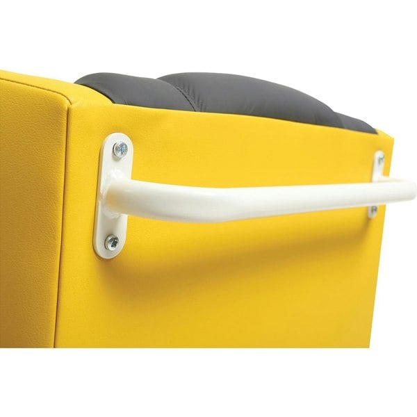 Dual Motor Rise and Recline Lounge Chair - Wipe Clean PU Fabric Black and Yellow Loops