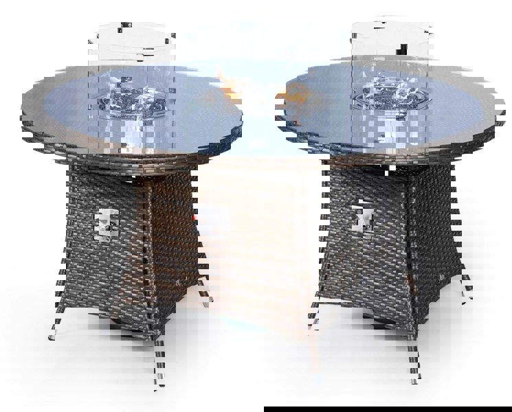 Giardino Fire Pit 6 Seater Round Rattan Dining Table