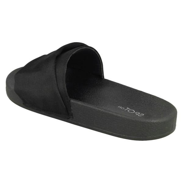 Spot On Ladies Spot On Satin Slider Mules