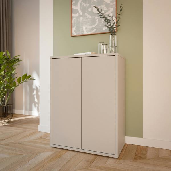 Furniture To Go Alice Springs Tall 2 Door Cupboard with Push-to-Open Doors in Sand