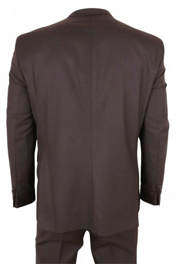 Infinity Leather Men's 3 Piece Plain Dark Brown Work Formal Suit