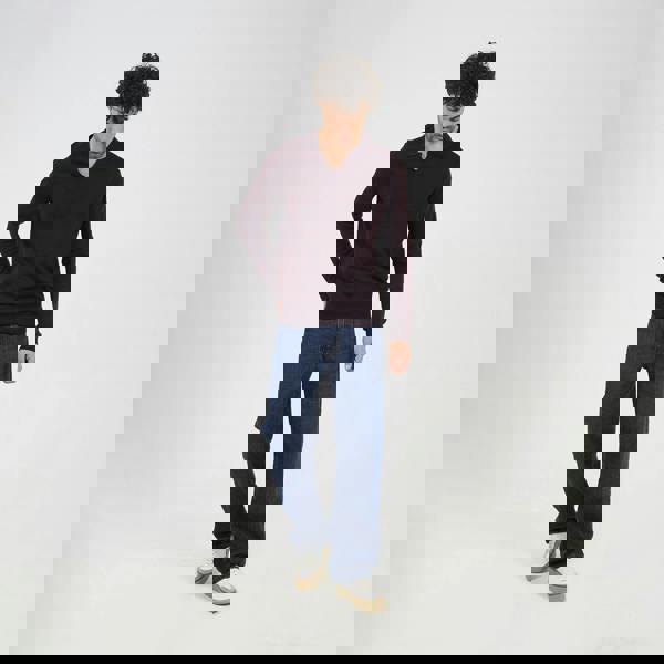 Brave Soul Burgundy Trophy Neck Knitted Polo - Burgundy Image 3