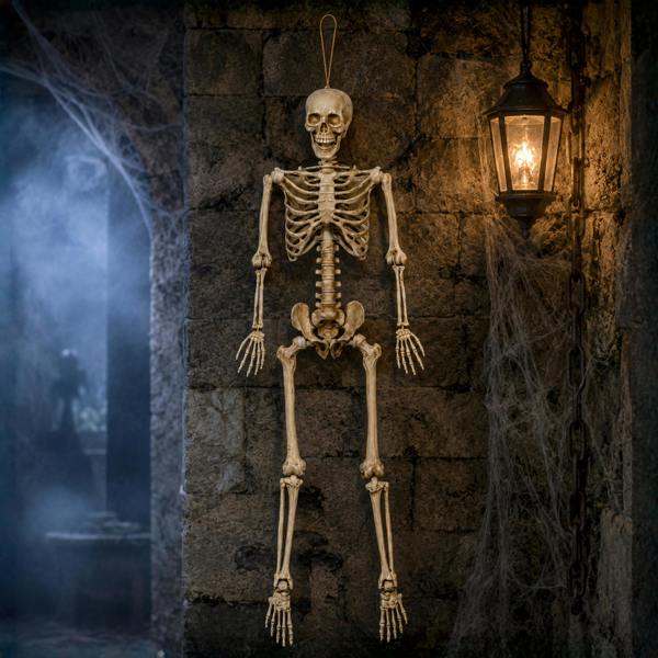 Samuel Alexander 5ft (1.52m) Posable Full Body Halloween Skeleton Decoration with Movable Joints