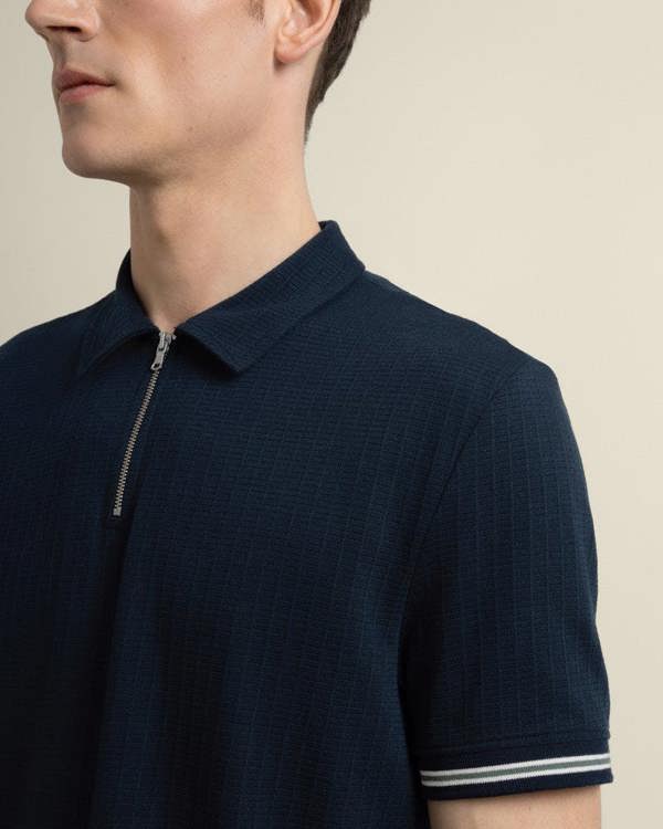 Larsson & Co Helsing - Grid Jacquard Polo Shirt