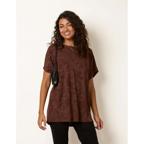 Blue Vanilla Floral Embossed Print Top