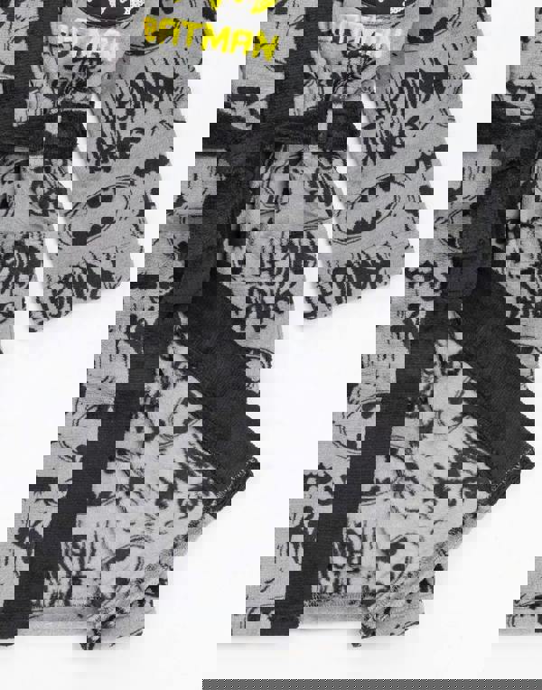 DC Comics Boys Grey Stylised Batman All-Over Print Logo Body & 3D Hood Bathrobe